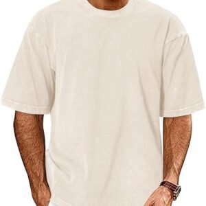 Oversized Tshirts for Men Short Sleeve Vintage Washed Basic Loose Tees 2026