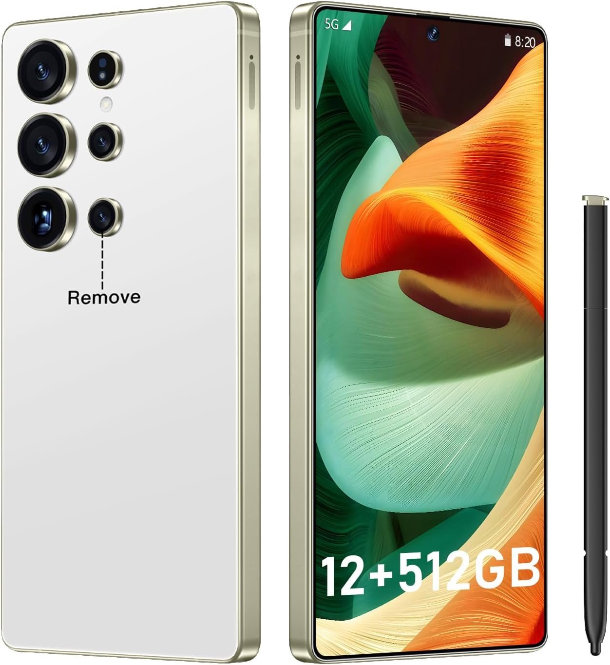 I25 Ultra: 6.99" FHD+ Android 14 Smartphone | 12GB+512GB | 108MP+68MP Camera | 7000mAh Battery | Built-in Stylus Pen | Blazing Fast Performance (Yellow)